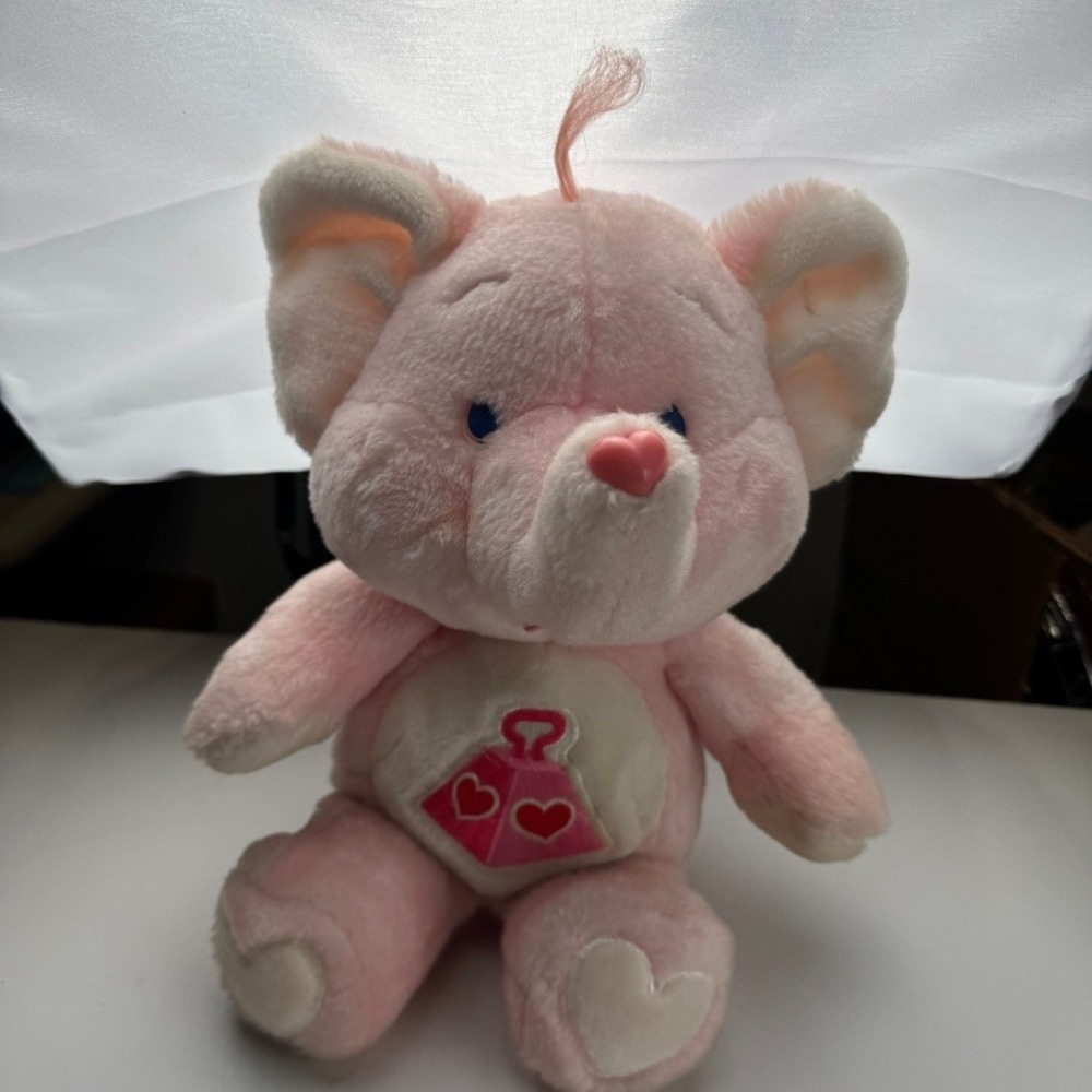 Vintage 1984 Kenner Care Bears Cousins Lotsa Heart Elephant Pink Plush Toy 80s